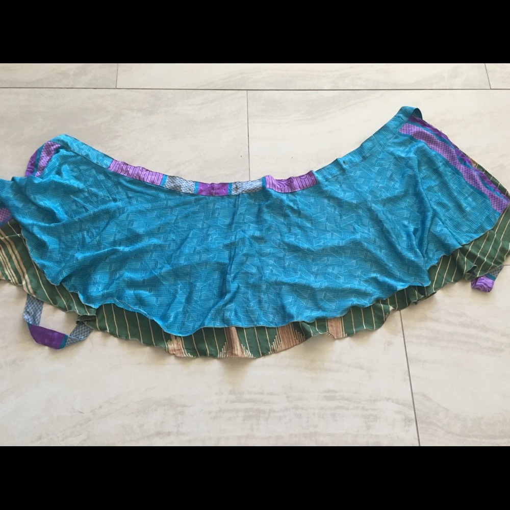 Sari silk wrap skirt Darn Good Yarn